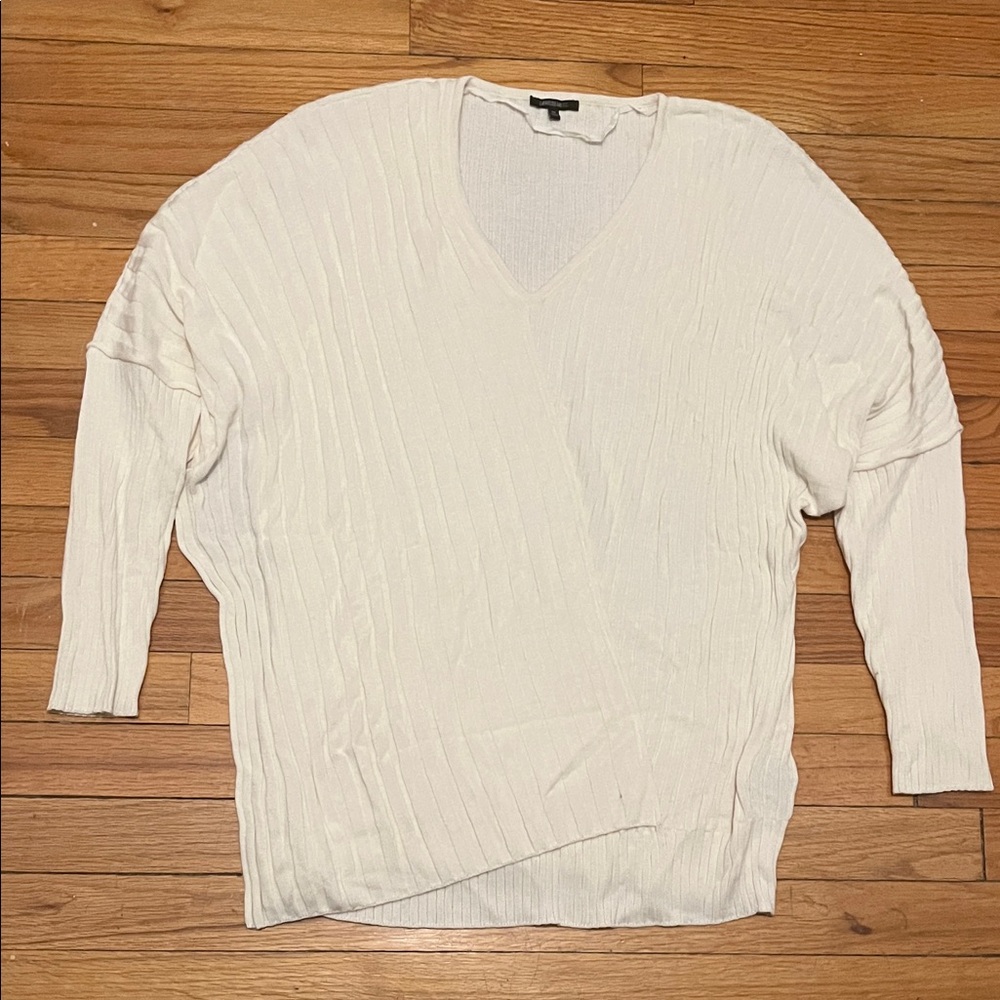 Lafayette 148 Cream V-Neck Sweater